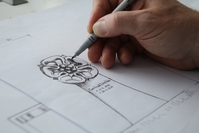 Zeichnung Grabstein zur Beratung