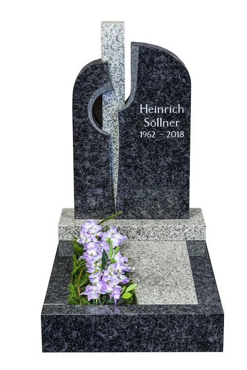 Grabstein für ein Einzelgrab mit Fisch-Ornament